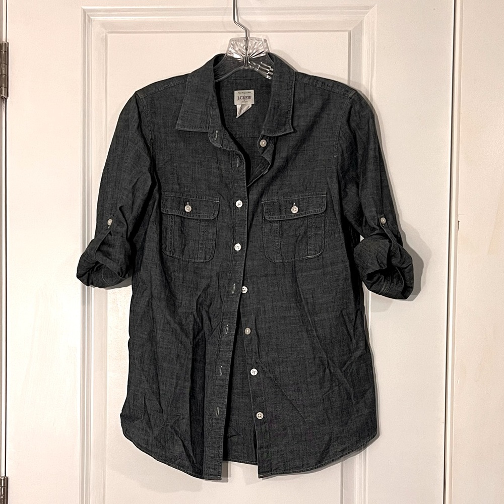 J.crew Chambray Perfect Shirt, Size XS